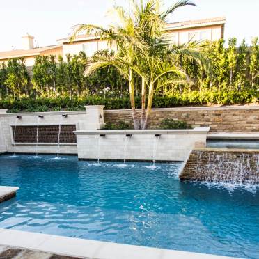 Landscape Around the Pool and Retaining Wall
