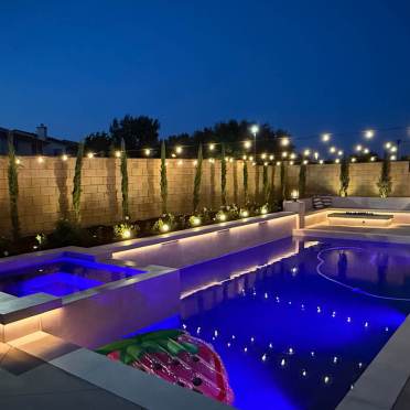 Landscape and Lighting Around Pool